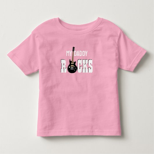 "Mein Daddy Rocks!" mit E-Gitarre Kleinkind T-shirt (Vorderseite)