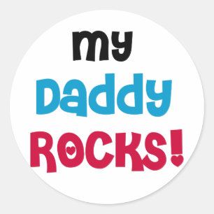 Mein Daddy Rocks Runder Aufkleber