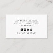 Mein Dank für den Einkauf von Klein-Branding Visitenkarte (Rückseite)