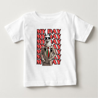 Mein Day Llama in Gucci Inspo Red Black Beige Desi Baby T-shirt