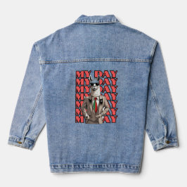 Mein Day Llama in Gucci Inspo Red Black Beige Desi Jeansjacke