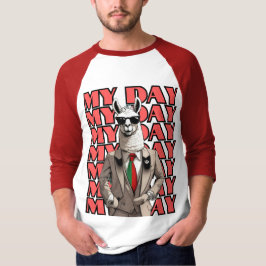 Mein Day Llama in Gucci Inspo Red Black Beige Desi T-Shirt