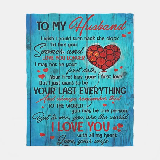 Mein Design | Lieben für Ehemänner Fleecedecke (Vorderseite)