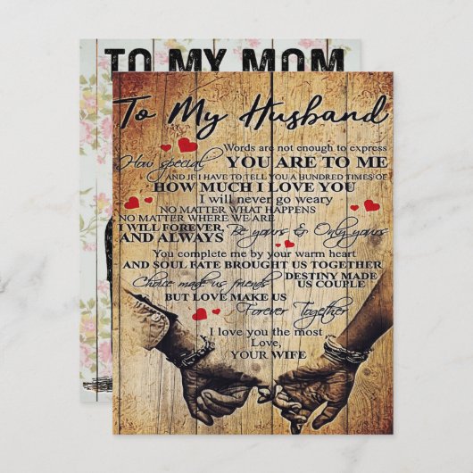 Mein Design | Schreiben an ihn | Liebliches Gesche Einladung (Vorne/Hinten)