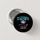 Mein Diabetes Ninja Krieger steht fest Button (Vorne & Hinten)