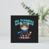 Mein Diabetes Ninja Krieger steht fest Einladung (Stehend Vorderseite)