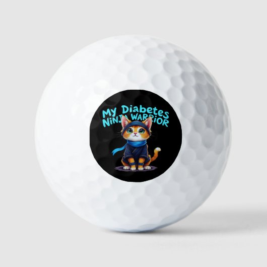Mein Diabetes Ninja Krieger steht fest Golfball (Vorderseite)