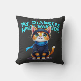Mein Diabetes Ninja Krieger steht fest Kissen