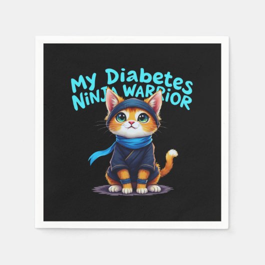 Mein Diabetes Ninja Krieger steht fest Serviette (Vorderseite)