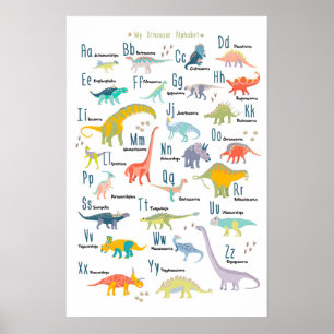Mein Dinosaur Alphabet Poster