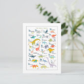 Mein Dinosaur Alphabet Postkarte (Stehend Vorderseite)