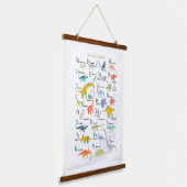 Mein Dinosaur Alphabet Wandteppich Mit Holzrahmen (Gewinkelt)