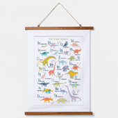 Mein Dinosaur Alphabet Wandteppich Mit Holzrahmen (Vorderseite)