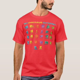Mein Dinosaurier liebt Kinder Alphabet Dino Fossil T-Shirt