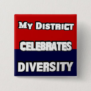 Mein Distrikt feiert Diversity Red & Blue Square Button