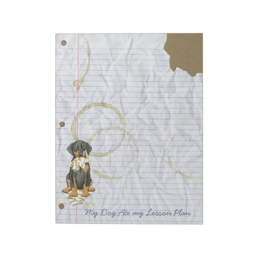 Mein Doberman Ate My Lessingplan Notizblock (Rotiert)
