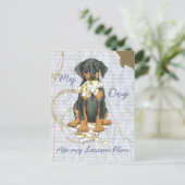 Mein Doberman Ate My Lessingplan Postkarte (Stehend Vorderseite)