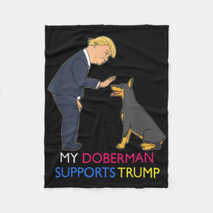 Mein Doberman unterstützt Trump-Geschenk Doberman Fleecedecke