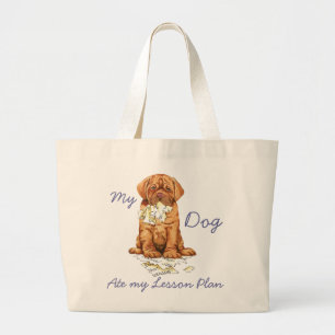 Mein Dogue de Bordeaux hat meinen Lektionsplan Jumbo Stoffbeutel