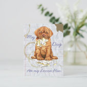 Mein Dogue de Bordeaux hat meinen Lektionsplan Postkarte (Stehend Vorderseite)