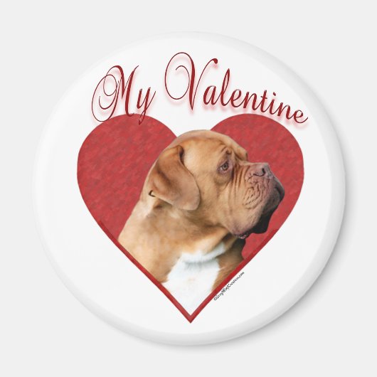 Mein Dogue de Bordeaux Valentine Magnet (Vorne)