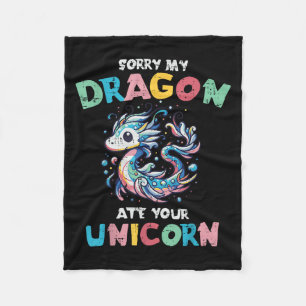 Mein Drache ate dein Einhorn Funny Fantasy Girls K Fleecedecke