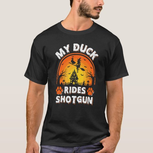 Mein Duck Ride Hexenduck Bird Halloween T-Shirt (Vorderseite)