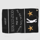 Mein echtes Leben beginnt auf dem Golfplatz am Str Golfhandtuch (Horizontal)