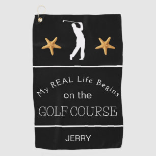 Mein echtes Leben beginnt auf dem Golfplatz am Str Golfhandtuch