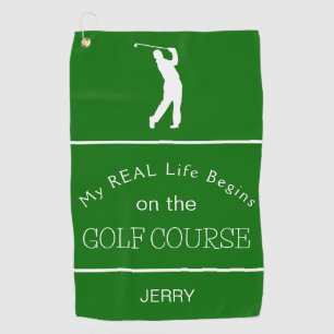 Mein echtes Leben beginnt auf dem Golfplatz Lt. Pi Golfhandtuch