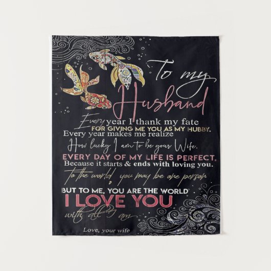 Mein Ehemann-Brief | Bester Vatertag Gegenwart | Wandteppich (Vorderseite)