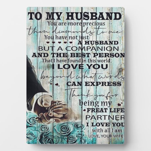 Mein Ehemann-Brief | Liebliches Geschenk für Ehema Fotoplatte (Vorderseite)