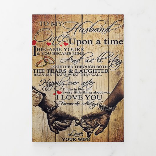 Mein Ehemann-Brief | Niedlich vorhanden | Geschenk Dreifach Gefaltete Ankündigung (Cover)