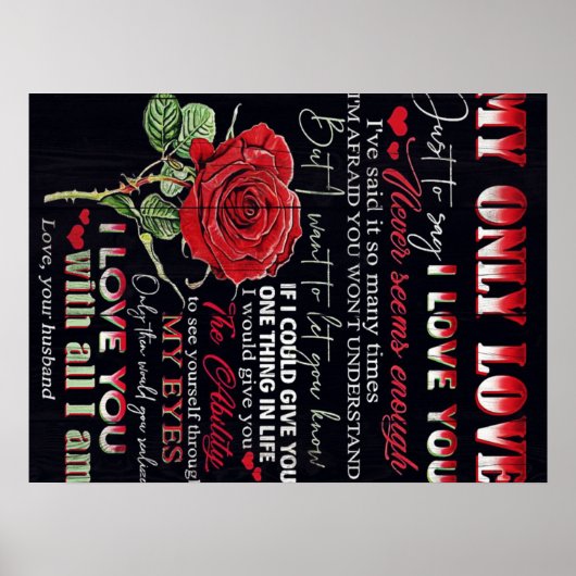 Mein Ehemann-Brief | Niedlich vorhanden | Geschenk Poster (Vorne)