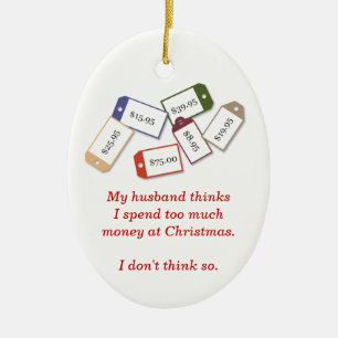 Mein Ehemann denkt Weihnachtsverzierung Keramik Ornament