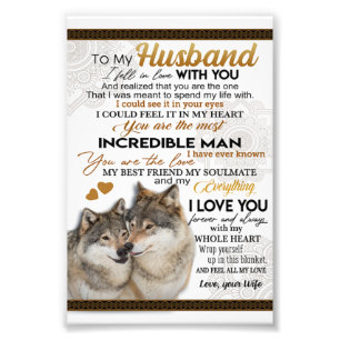 Mein Ehemann, ein Paar Wolf-Geschenk, ein Hochzeit Fotodruck