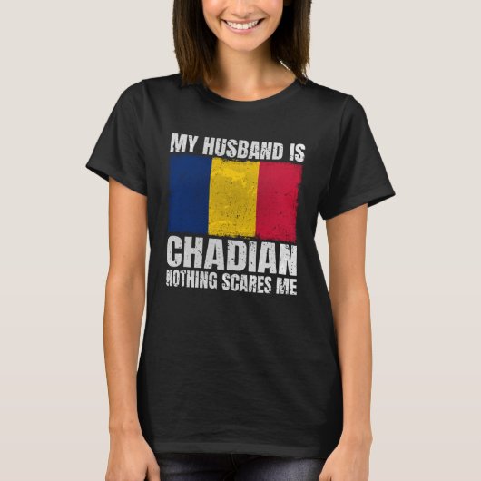 Mein Ehemann ist Chadian Flag für Ehefrau Chad Cha T-Shirt (Vorderseite)