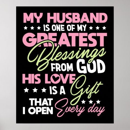 Mein Ehemann ist ein Bester Segen Gottes Poster (Vorne)