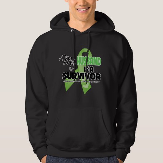 Mein Ehemann ist ein Überlebender - Lymphom Hoodie (Vorderseite)