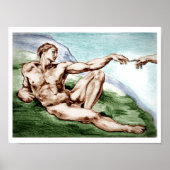 Mein eigener Zeichn von Michelangelos Adam Poster (Vorne)