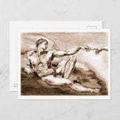 Mein eigener Zeichn von Michelangelos Adam Postkarte (Vorne/Hinten)