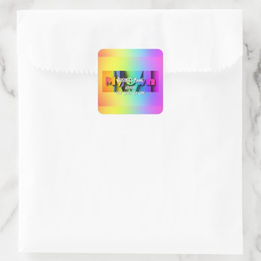 Mein eigenes Logo Rainbow Real Anwesen Business Quadratischer Aufkleber (Tasche)