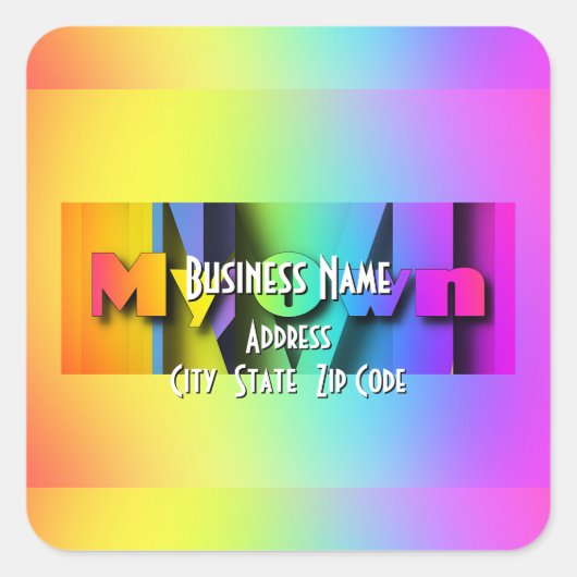 Mein eigenes Logo Rainbow Real Anwesen Business Quadratischer Aufkleber (Vorderseite)
