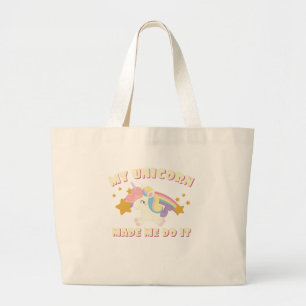 Mein Einhorn hat mich dazu gebracht, es zu tun Jumbo Stoffbeutel