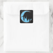 Mein Einhorn Spaß (hellblau) Quadratischer Aufkleber (Tasche)