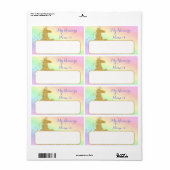 Mein Einhornname ist Label Rainbow & Gold (Vorne)