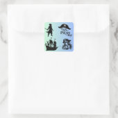 Mein einzigartiger Piratenaufkleber: Abenteuer erw Quadratischer Aufkleber (Tasche)