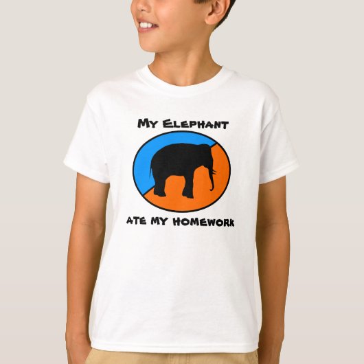 Mein Elefant aß meine Hausaufgaben T-Shirt (Vorderseite)