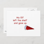 Mein Elf verließ das Regal und gab auf Postkarte (Vorne/Hinten)