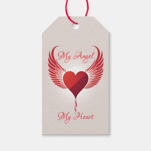 Mein Engel mein Herz - Engel Wings Heart Geschenkanhänger (Vorderseite)